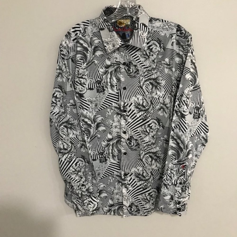 ROBERT GRAHAM Men's Long Sleeve Button Down Shirt - Size L